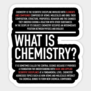 Chemistry Defined - Chemistry Teacher Sticker